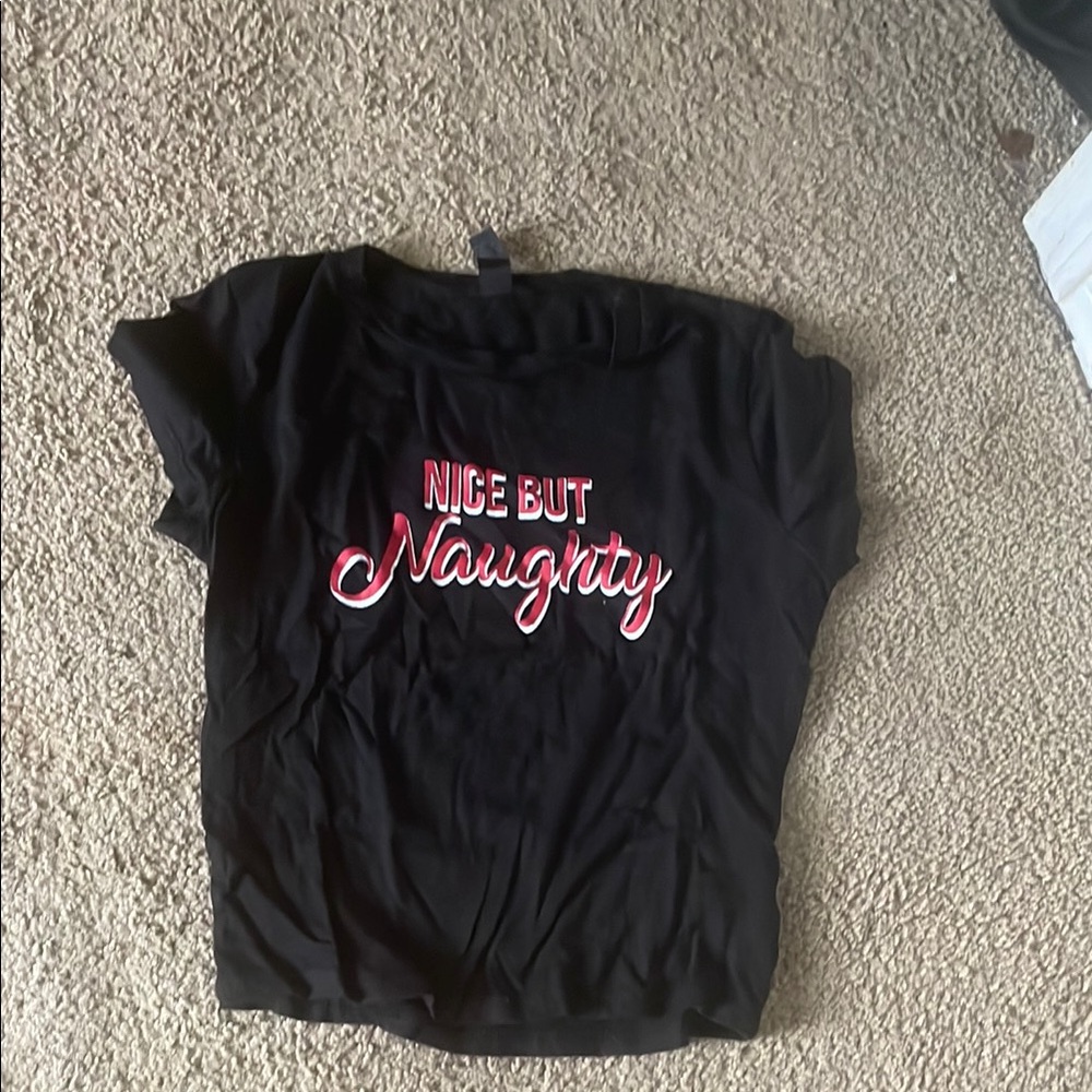 Windsor Black Tee with Red and White Print
